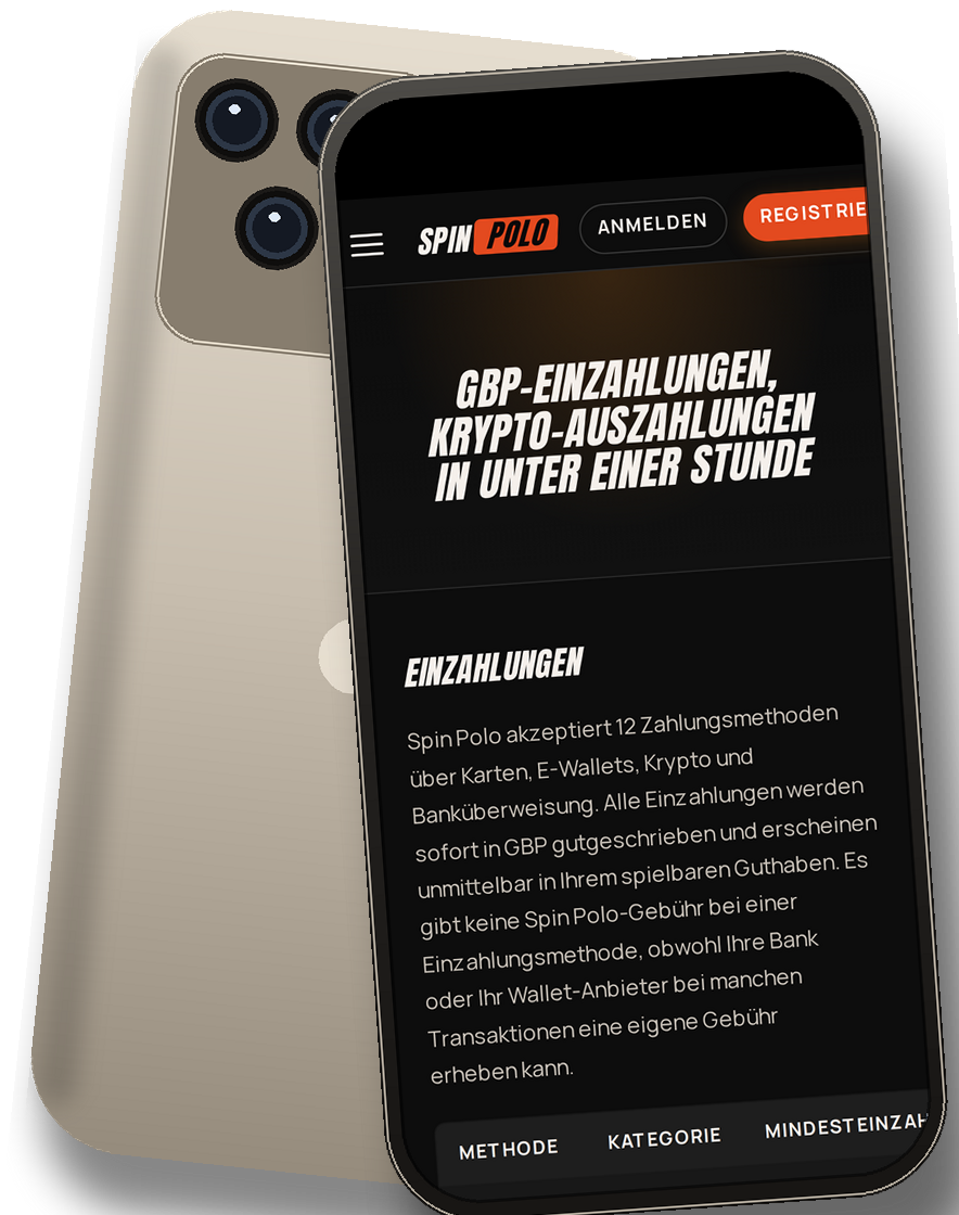 Spin Polo Casino banking screen on mobile (DE)
