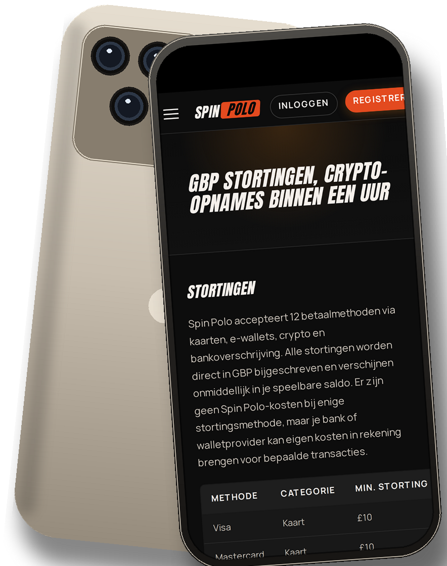 Spin Polo Casino banking screen on mobile (NL)
