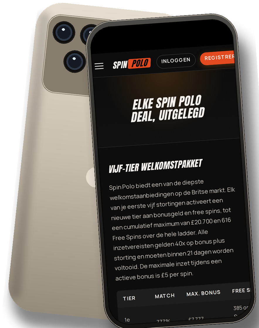 Spin Polo Casino promotions screen on mobile (NL)